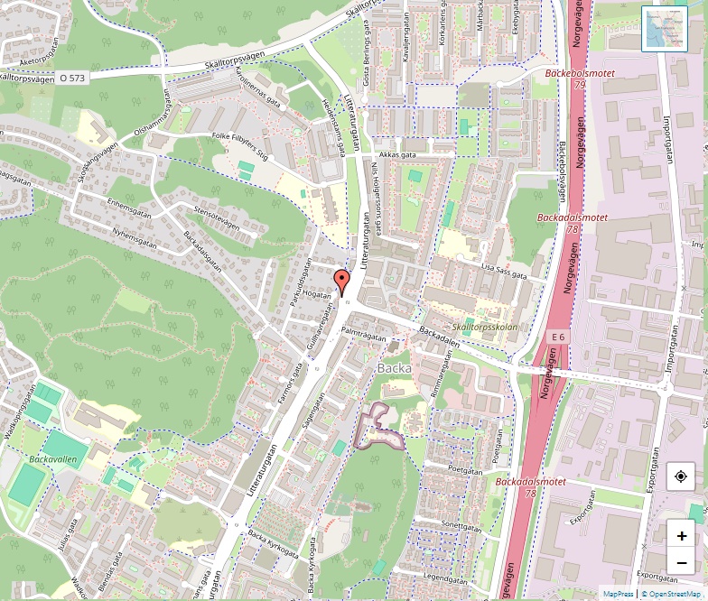 Backa karta, Göteborg