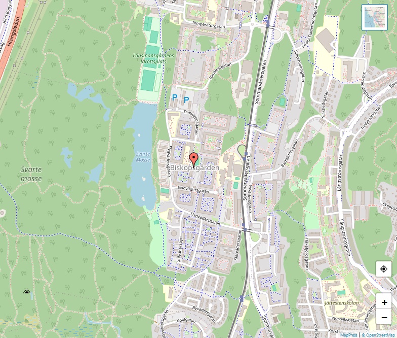 Biskopsgården karta, Göteborg