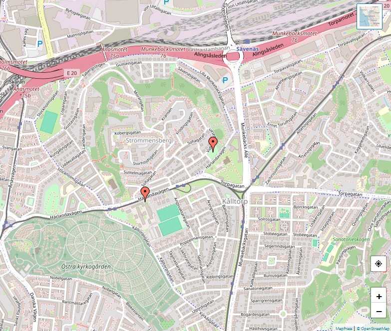 Härlanda karta, Göteborg