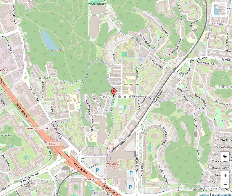 Västra Frölunda karta, Göteborg