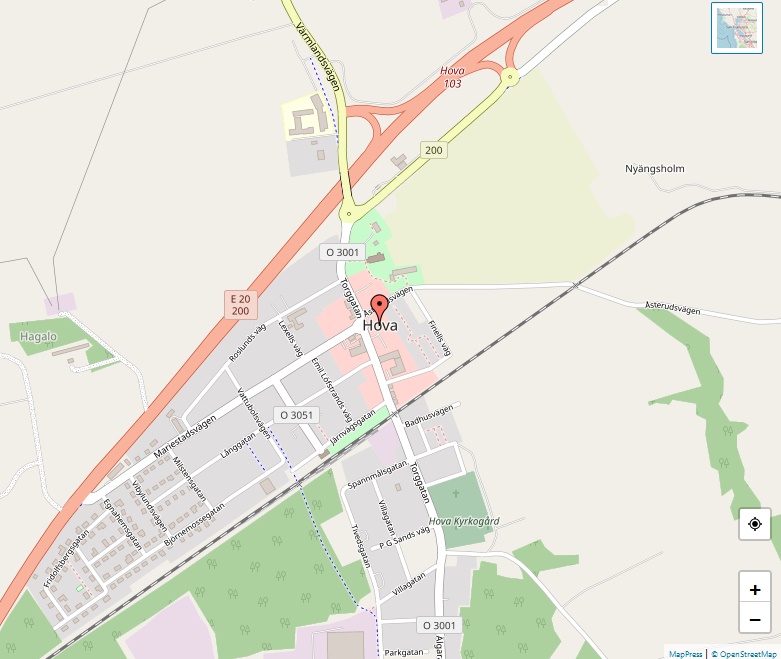 Karta över Hova, Göteborg