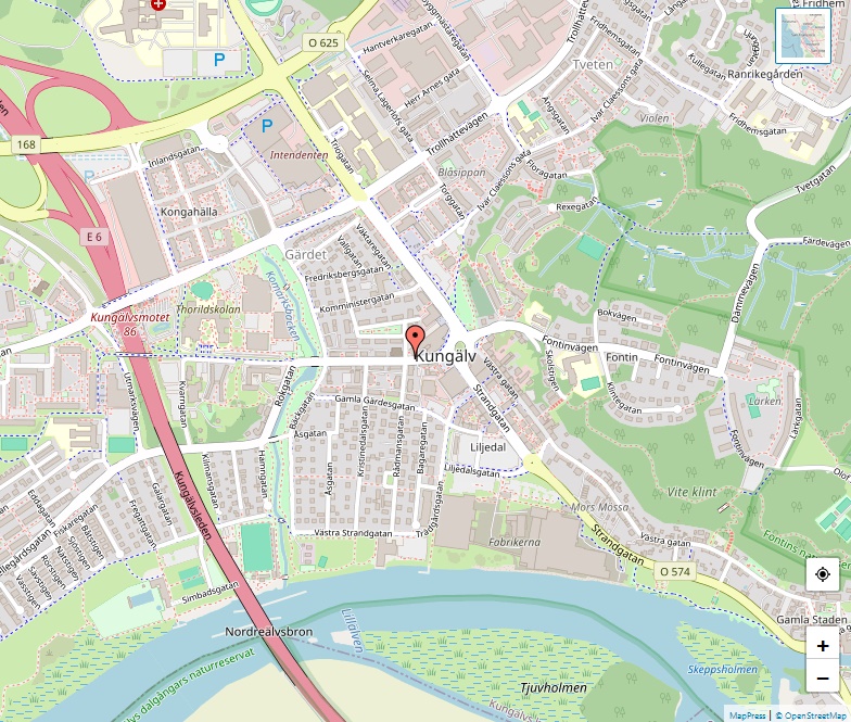 Karta över Kungälv, Göteborg