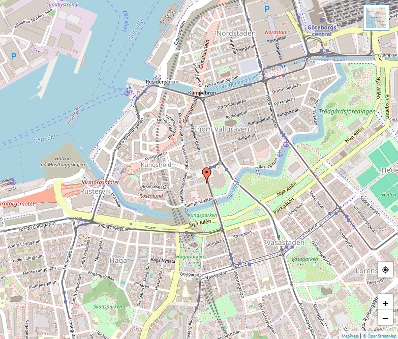 Karta över Magasingatan, Göteborg