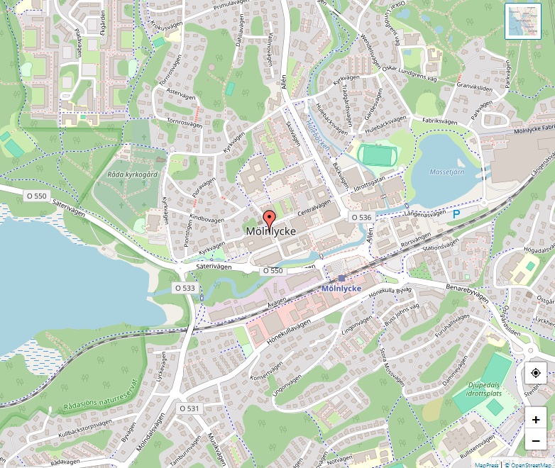 Karta över Mölnlycke, Göteborg