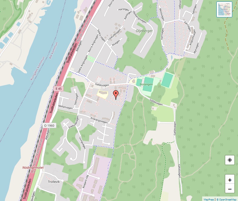 Karta över Nödinge-Nol, Göteborg