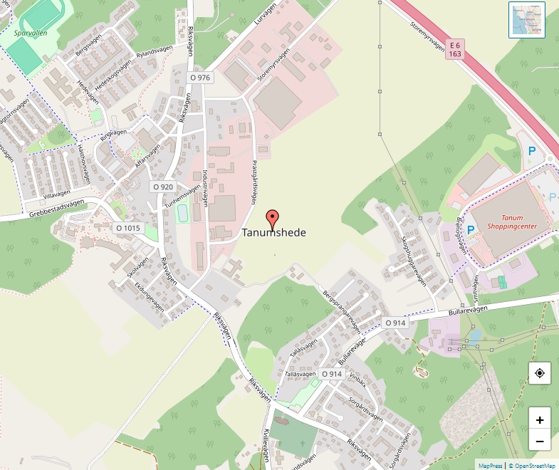 Karta över Tanumshede