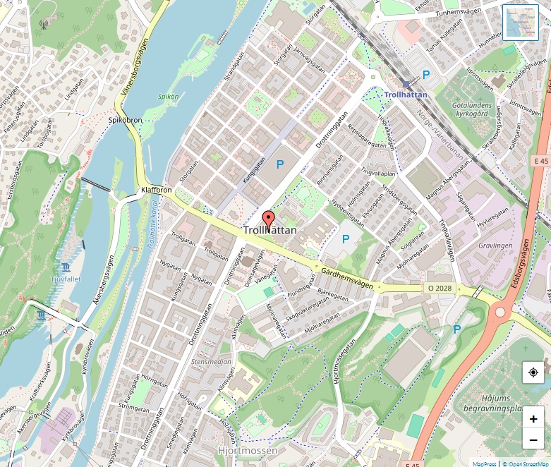 Karta över Trollhättan, Göteborg