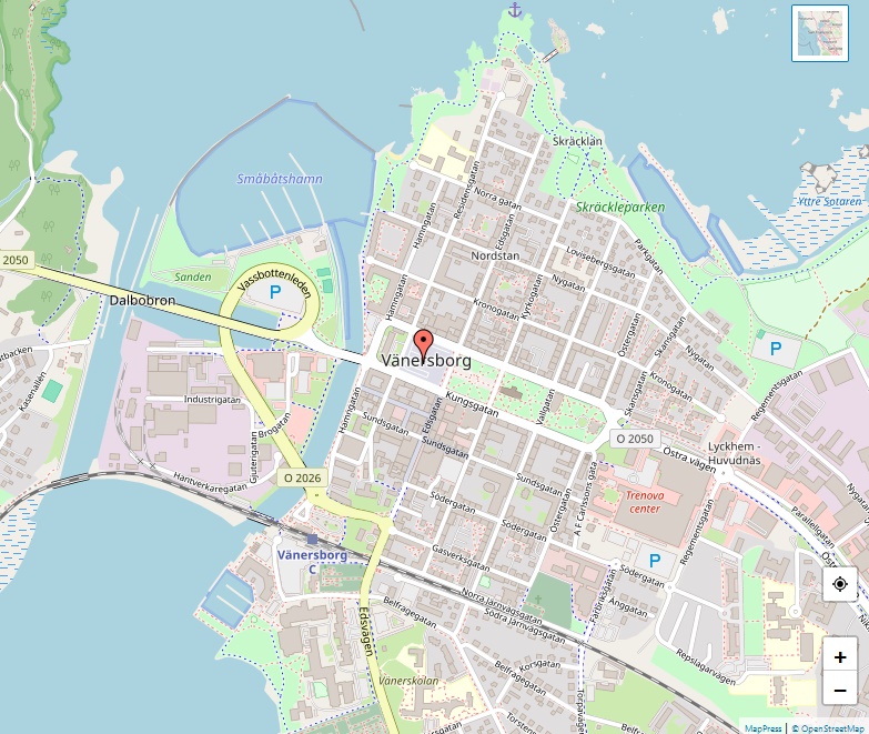 Karta över Vänersborg, Göteborg